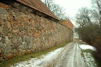 Western wall of Slokenbeka castle from the outside
