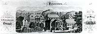 Complex of Bonaventura manor, engraving from 19th century