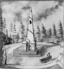 Wooden obelisk in the park of Möller manor
