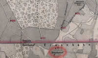Kruze manor in the map from 1876