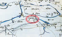 Mazjumpravas muižas centrs 1701.gada kartē.