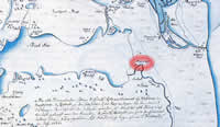 Mangali manor in the map from 1701