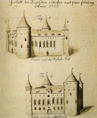 Riga medieval castle in 16th century