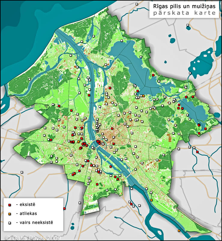 Rīgas muižiņu pārskata karte